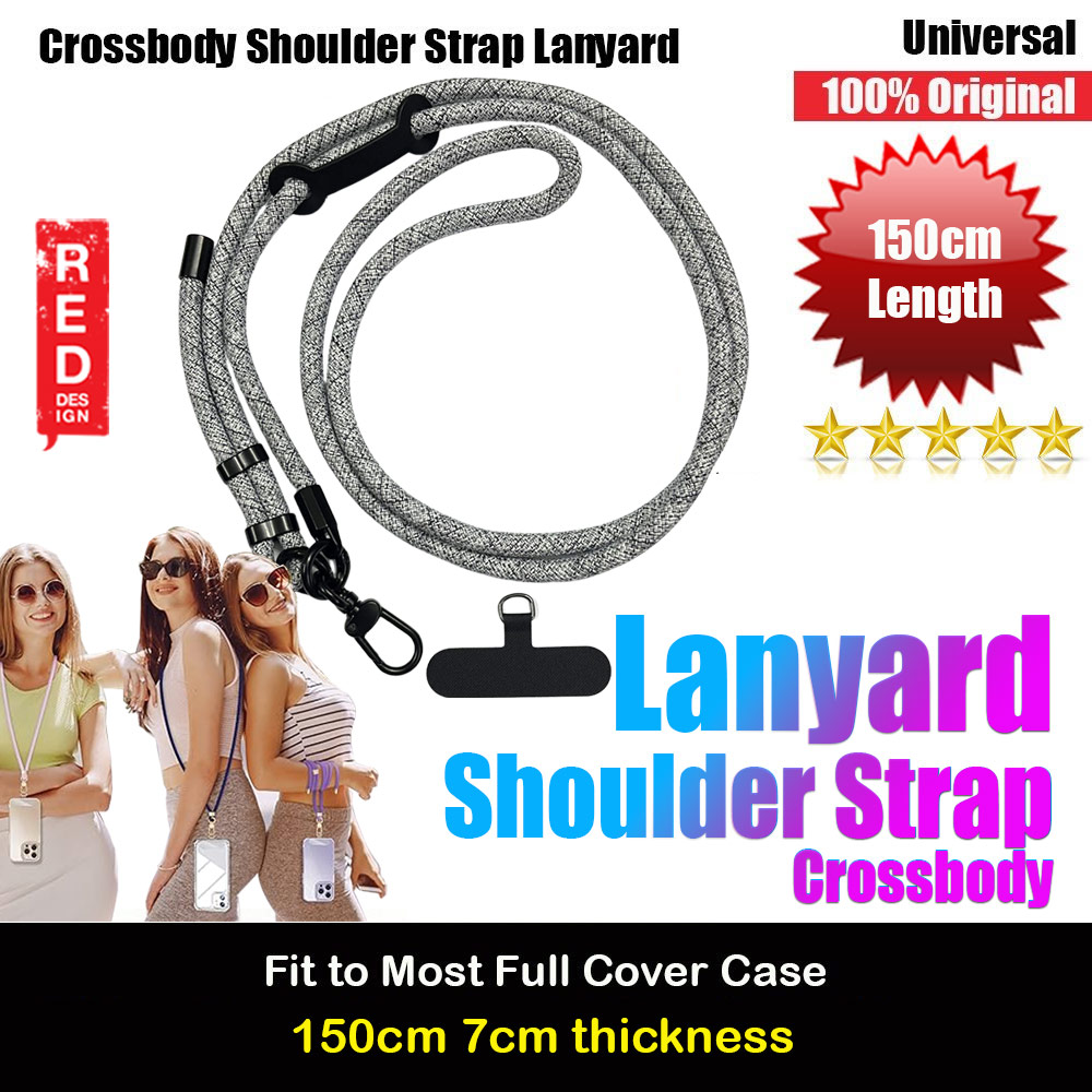 Red Design Selected Shoulder Lanyard Strap Crossbody Nylon Strap 150cm (Grey Texture)