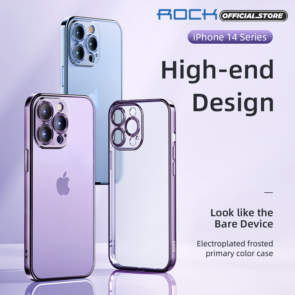 Rock Electroplated Matte Drop Protection Case for iPhone 14 Pro Max 6.7 (Matte Purple)