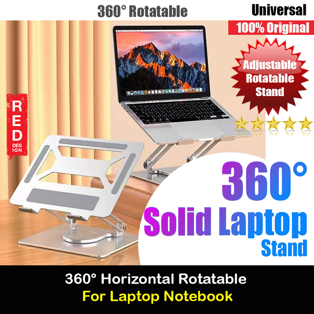 360 Degree Rotatable Adjustable Height Angle Laptop Stand Laptop Stand Aluminium Laptop Foldable Stand for Apple MacBook Pro Laptops Notebook Tablets iPad iPad Pro(Silver)