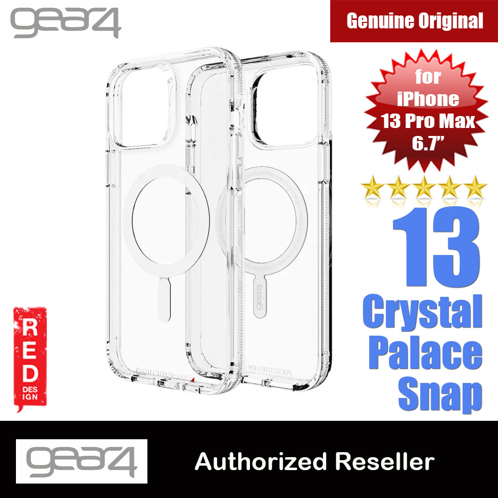 Gear4 D30 Crystal Palace Snap Crystal Clear Impact Protection with MagSafe Compatibility for iPhone 13 Pro Max 6.7 (Clear)