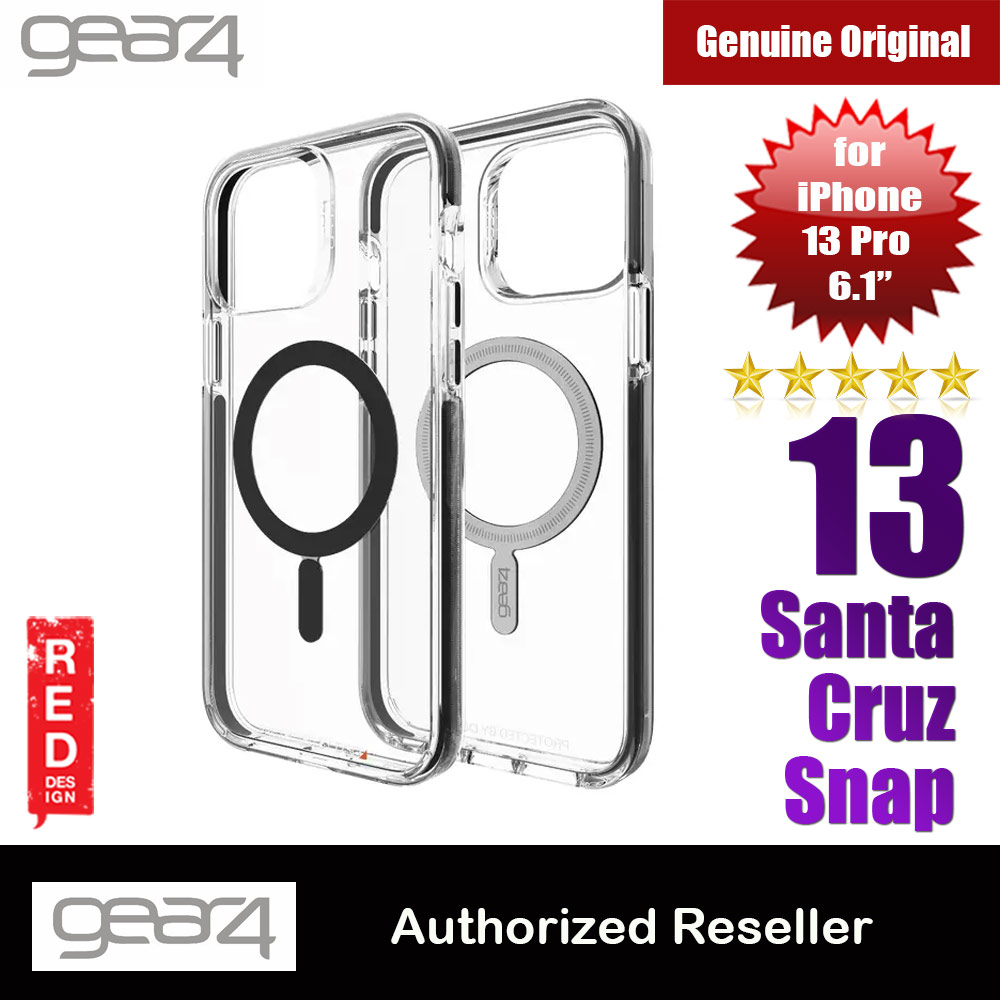 Gear4 D30 Santa Cruz Snap Clear Impact Protection with MagSafe Compatibility for iPhone 13 Pro 6.1 (Black)