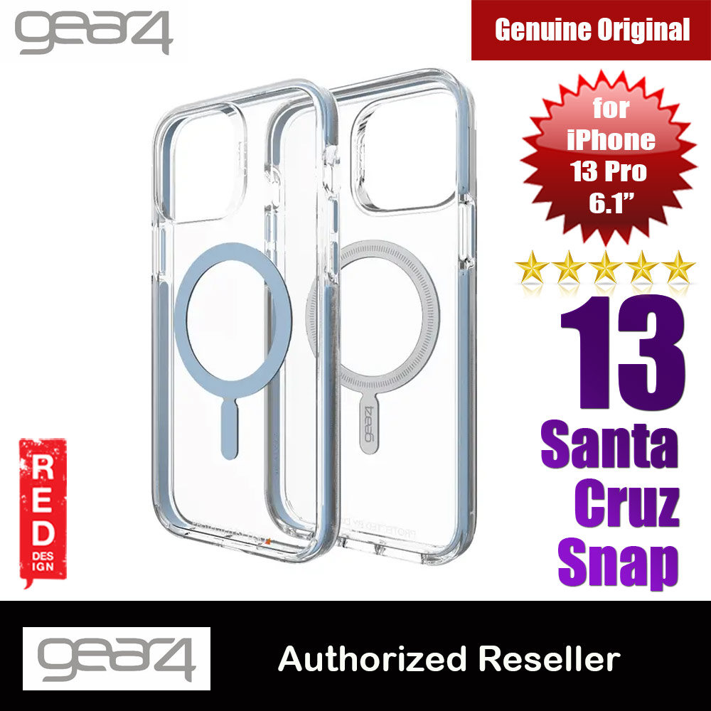 Gear4 D30 Santa Cruz Snap Clear Impact Protection with MagSafe Compatibility for iPhone 13 Pro 6.1 (Light Blue)