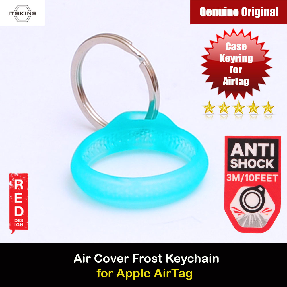 ITSKINS Air Cover Drop Protective Cover Case Keyring Design with Antimicrobail Smart Polymer for Apple AirTag (Frosted Tiffany Green)