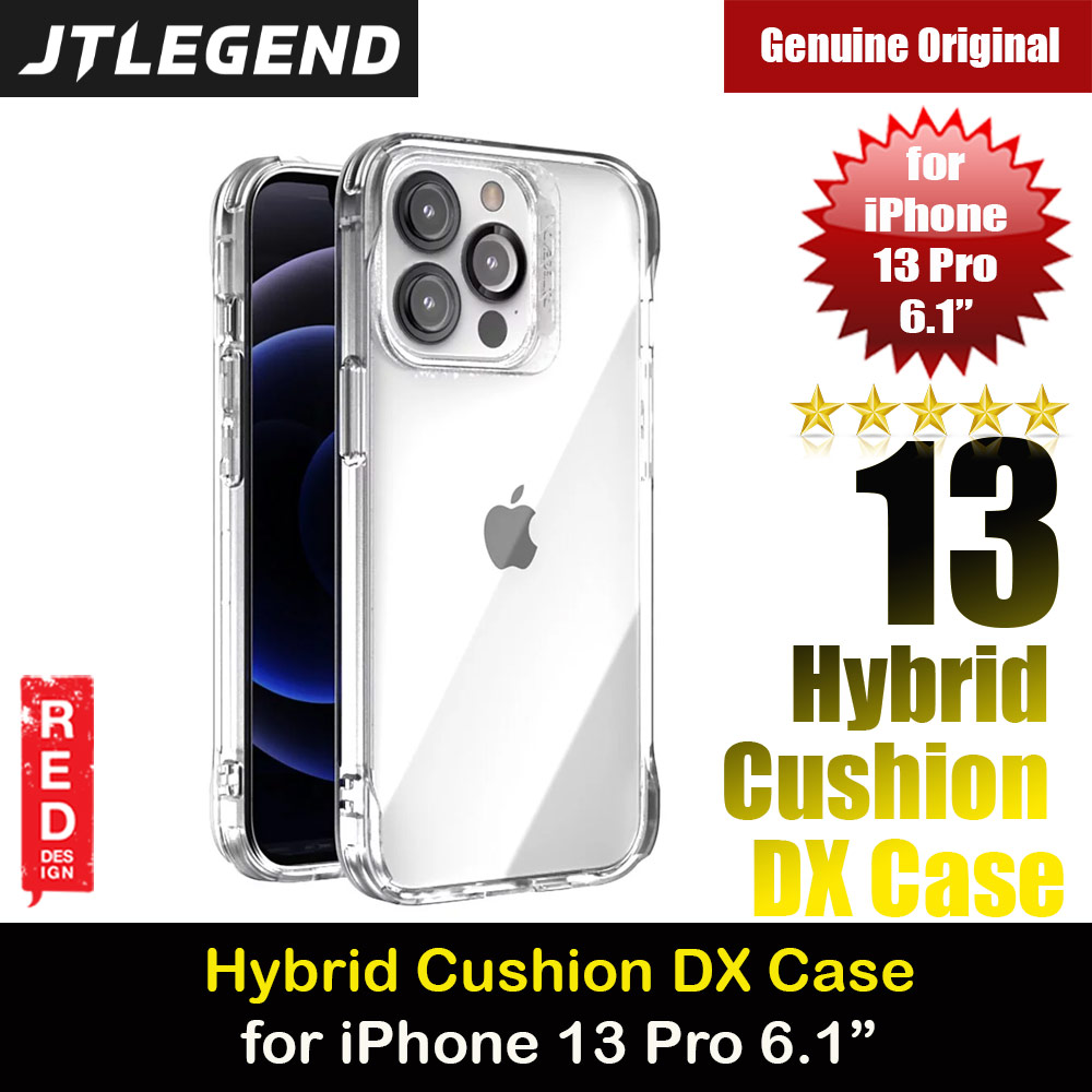 JTLEGEND Hybrid Cushion DX Drop Protection Case with Camera Lens Protection Raised Bezel Sound Enhancement Design Case for iPhone 13 Pro 6.1 (Crystal)