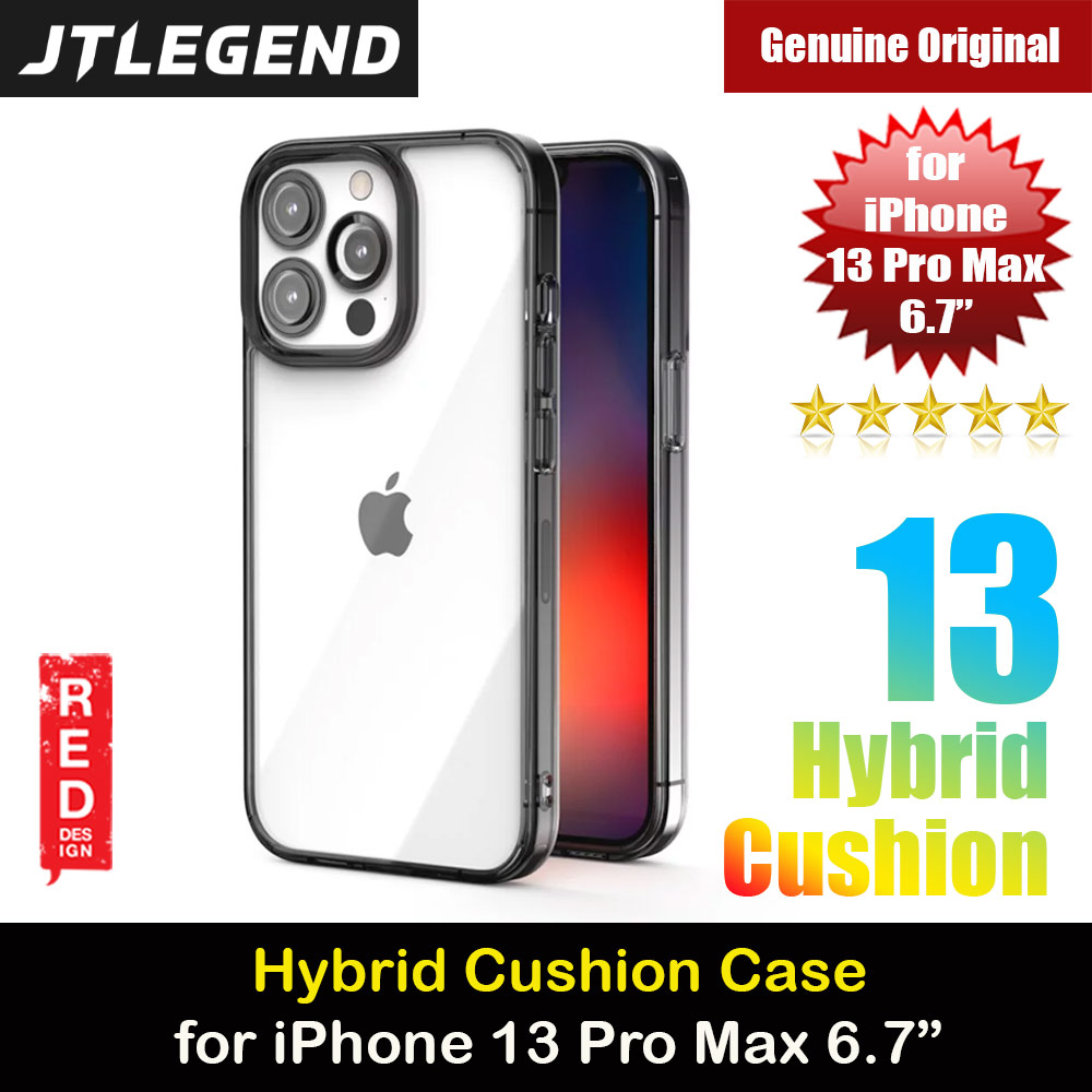 JTLEGEND Hybrid Cushion Drop Protection Case with Camera Lens Protection Raised Design Case for iPhone 13 Pro Max 6.7 (Crystal Black)