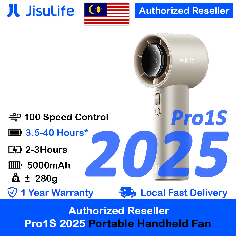 Jisulife Pro1S 2025 100 Speed Control Aluminum Body Portable Handheld Fan Kipas Jisulife (Bright Brown)