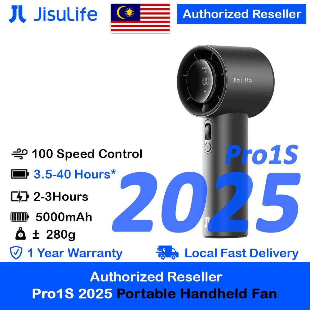 Jisulife Pro1S 2025 100 Speed Control Aluminum Body Portable Handheld Fan Kipas Jisulife (Gray)