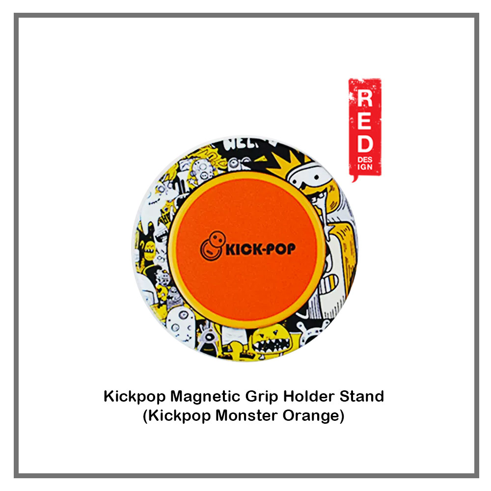 Kickpop Magnetic O Ring Grip Holder Stand Finger Grip Kickstand for Magnetic Device | Phone (Monster Orange)