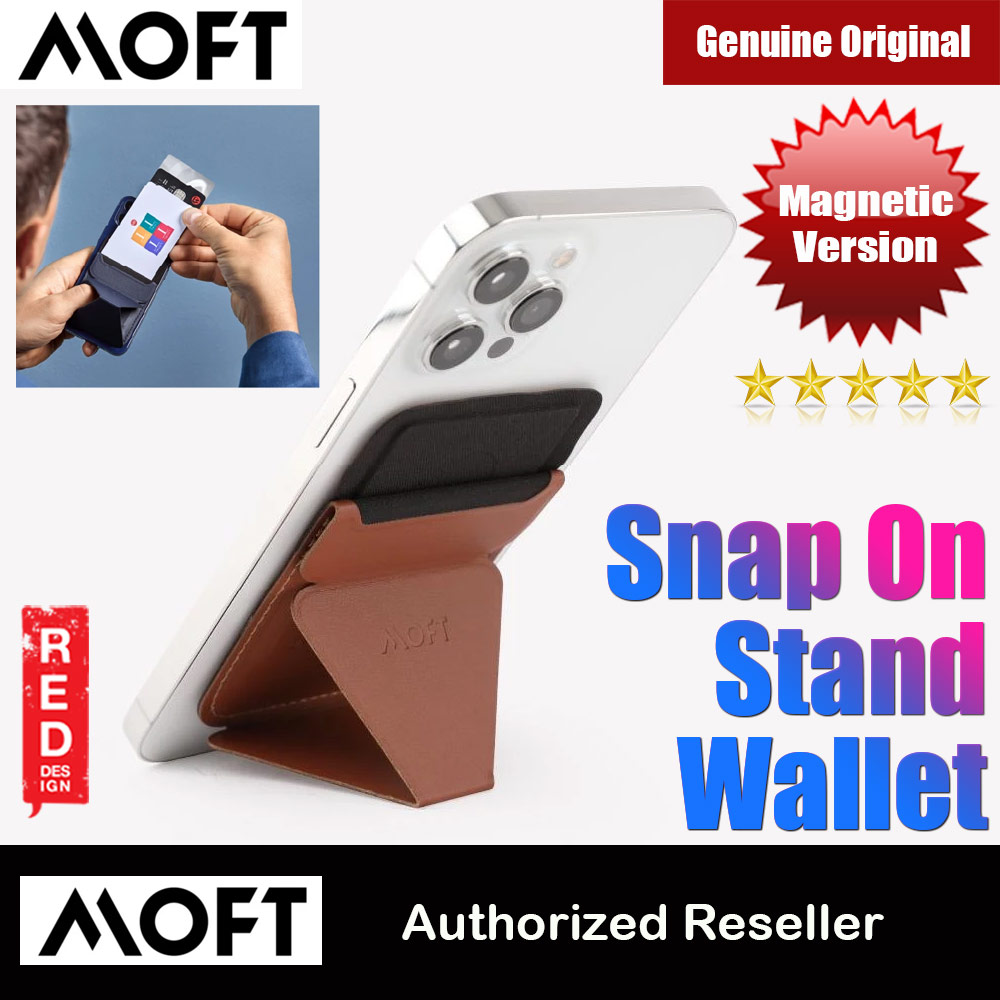 MOFT Snap on Phone Stand and Wallet for iPhone 13 iPhone 12 Pro Max Card Holder Phone Stand (Sierra Brown)