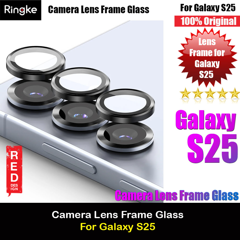 Ringke Camera Lens Frame Glass Protector with Easy Installation for Samsung Galaxy S25 (Black)