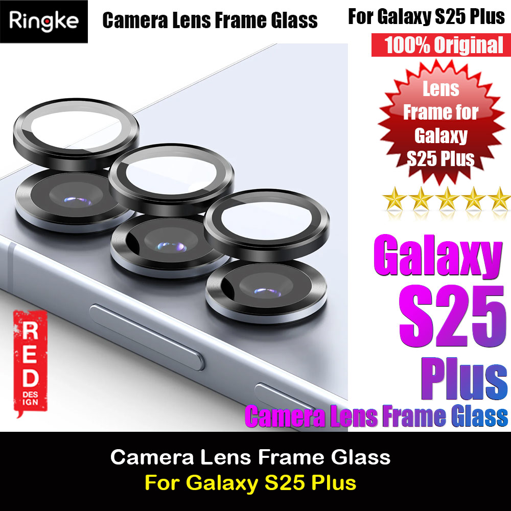 Ringke Camera Lens Frame Glass Protector with Easy Installation for Samsung Galaxy S25 Plus(Black)