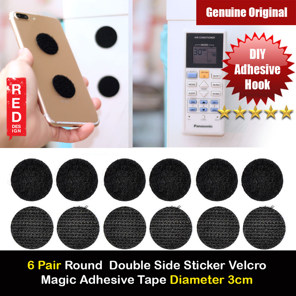Round Double Side Sticker Self Adhesive Fastener Tape Hook Loop Nylon Table Chair Feet With Glue Disks Magic Adhesive for Smartphone Controller Diameter 3cm 6 Pairs