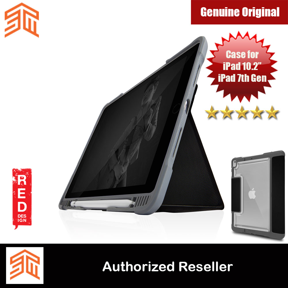 STM Dux Plus Duo Military Grade Drop Protection Lightwight Flip Cover Case for Apple iPad 7th Gen 10.2 2019 (Black)