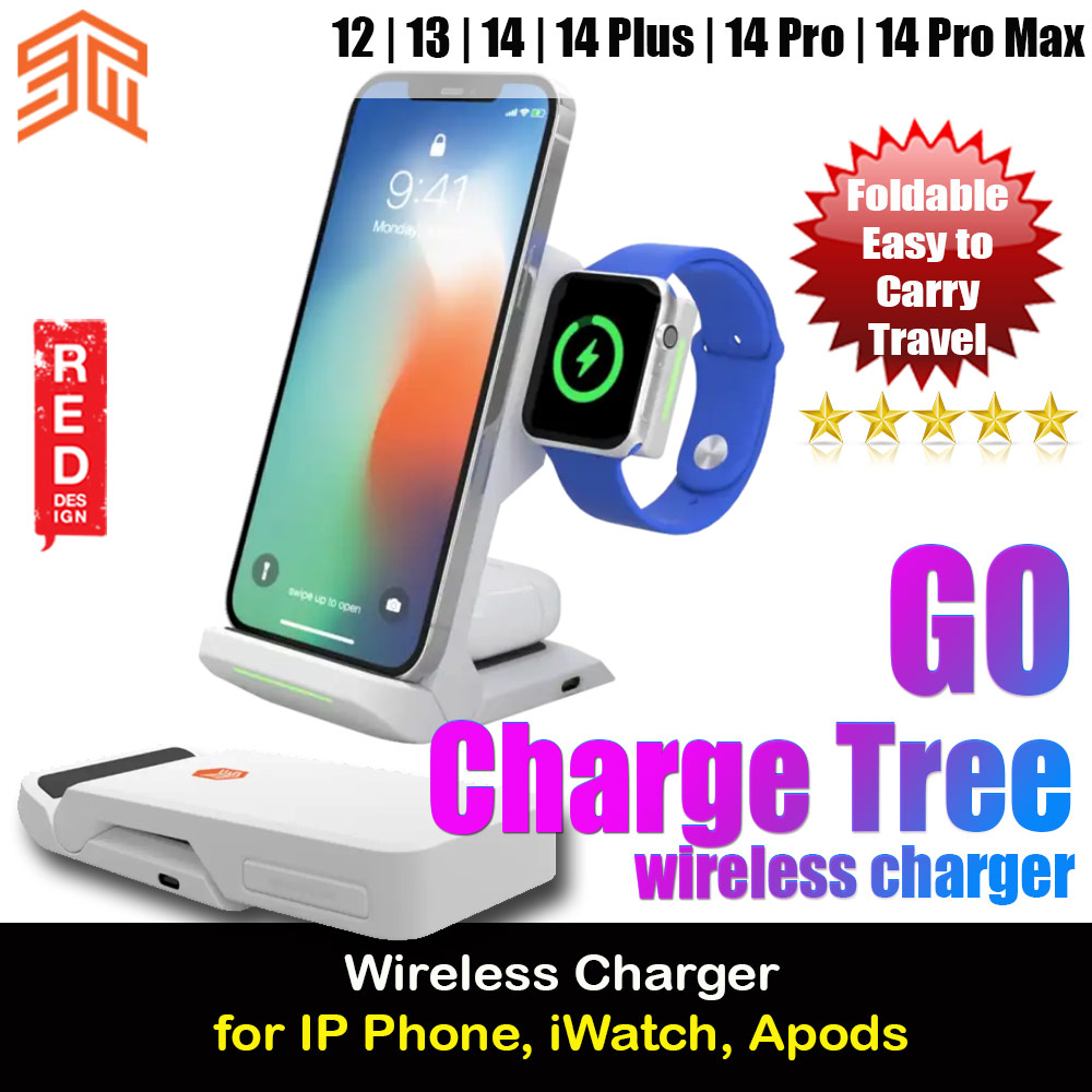 STM ChargeTree Go 3 in 1 Wireless Charging Station Max 15W for iPhone 14 Pro Max Air Pods Pro Apple Watch