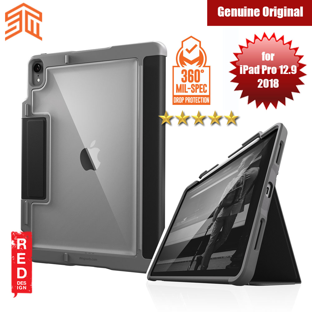 STM Dux Plus Military Grade Drop Protection Flip Cover Case for Apple iPad Pro 12.9 2018 (Black)