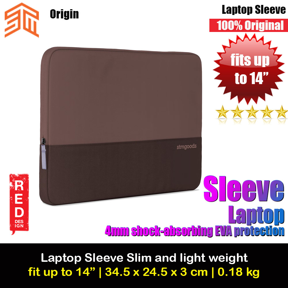 STM Origin Slim and Lightweight with Shock Absorbing Secure Zip Laptop Sleeve up to 14" - Lilac Plum