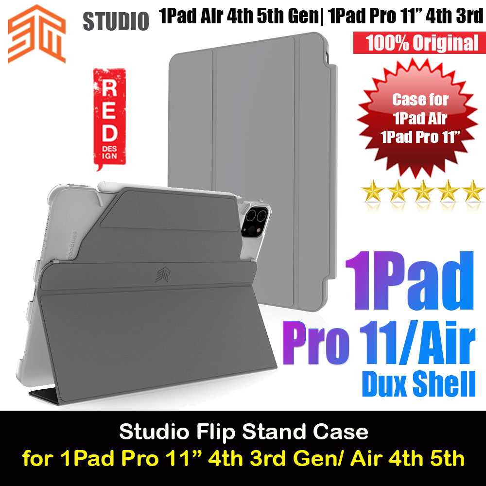 STM Studio Protection Flip Stand Case for iPad Pro 11 3rd 4th Gen iPad Air 4th 5th Gen (Grey)