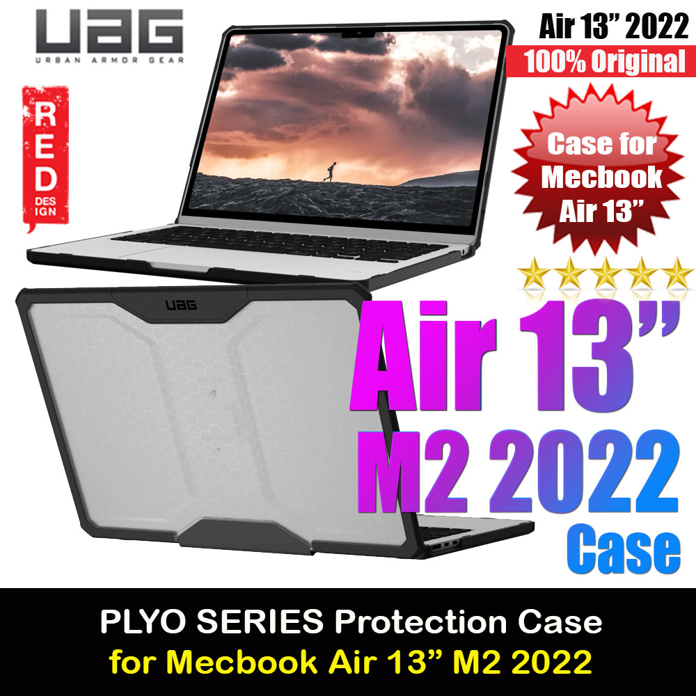 UAG Plyo Series Drop Protection Cover Casing Case for Macbook Air 13 M2 2022 A2681 (Ice Black)