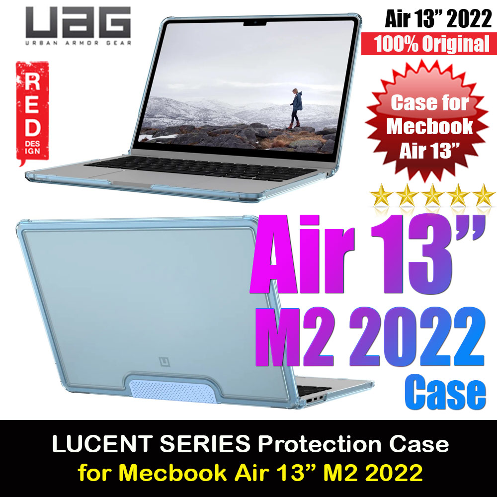 UAG [U] Lucent Series Drop Protection Cover Casing Case for Macbook Air 13 M2 2022 A2681 (Cerulean Blue)