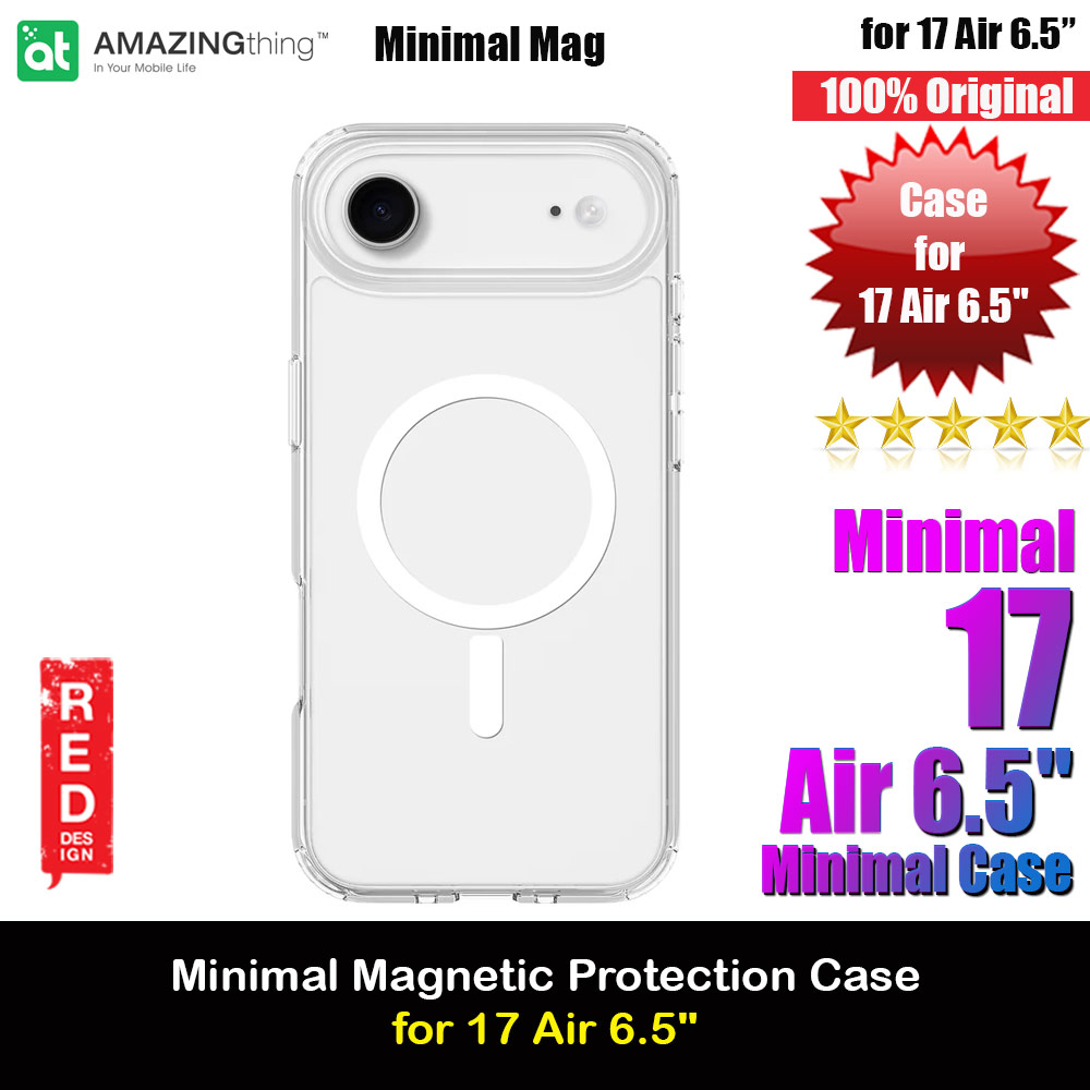 Amazingthing Minimal Magnetic Slim Protection Case for iPhone 17 Air 6.5 (Clear)