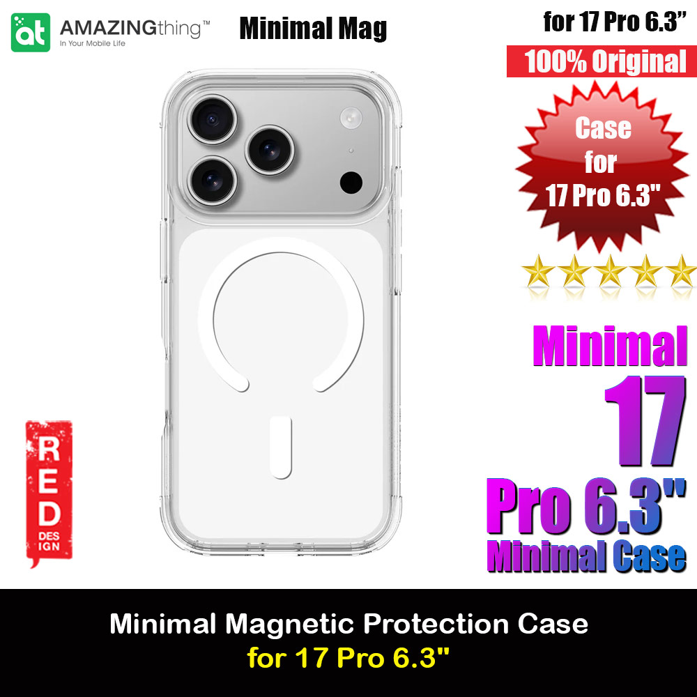 Amazingthing Minimal Magnetic Slim Protection Case for iPhone 17 Pro 6.3 (Clear)