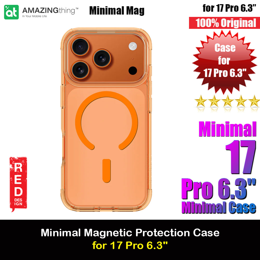 Amazingthing Minimal Magnetic Slim Protection Case for iPhone 17 Pro 6.3 (Orange)