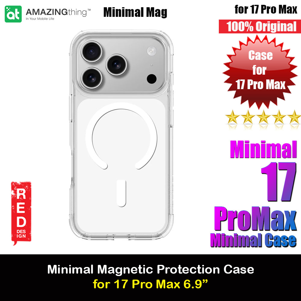 Amazingthing Minimal Magnetic Slim Protection Case for iPhone 17 Pro Max 6.9 (Clear)
