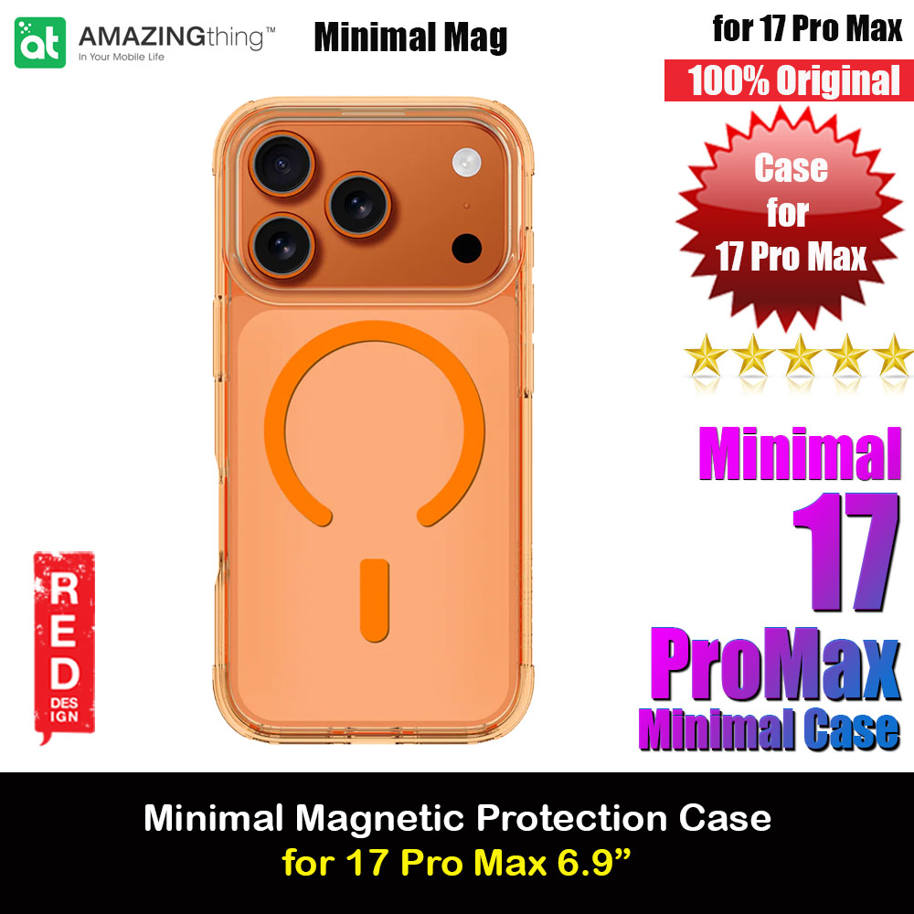 Amazingthing Minimal Magnetic Slim Protection Case for iPhone 17 Pro Max 6.9 (Orange)