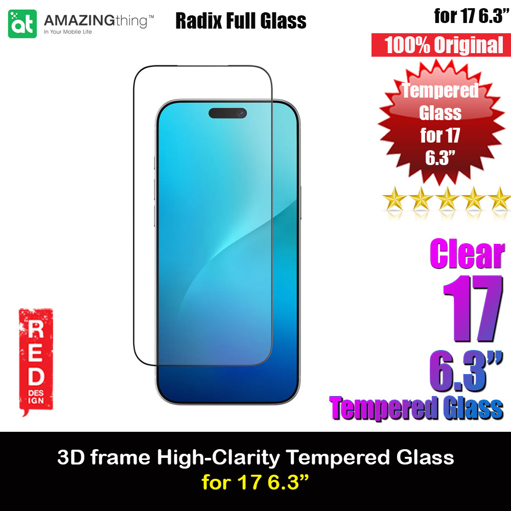 Amazingthing Radix Full Glass 3D Frame Tempered Glass for iPhone 17 6.3 (Ultra Clear)