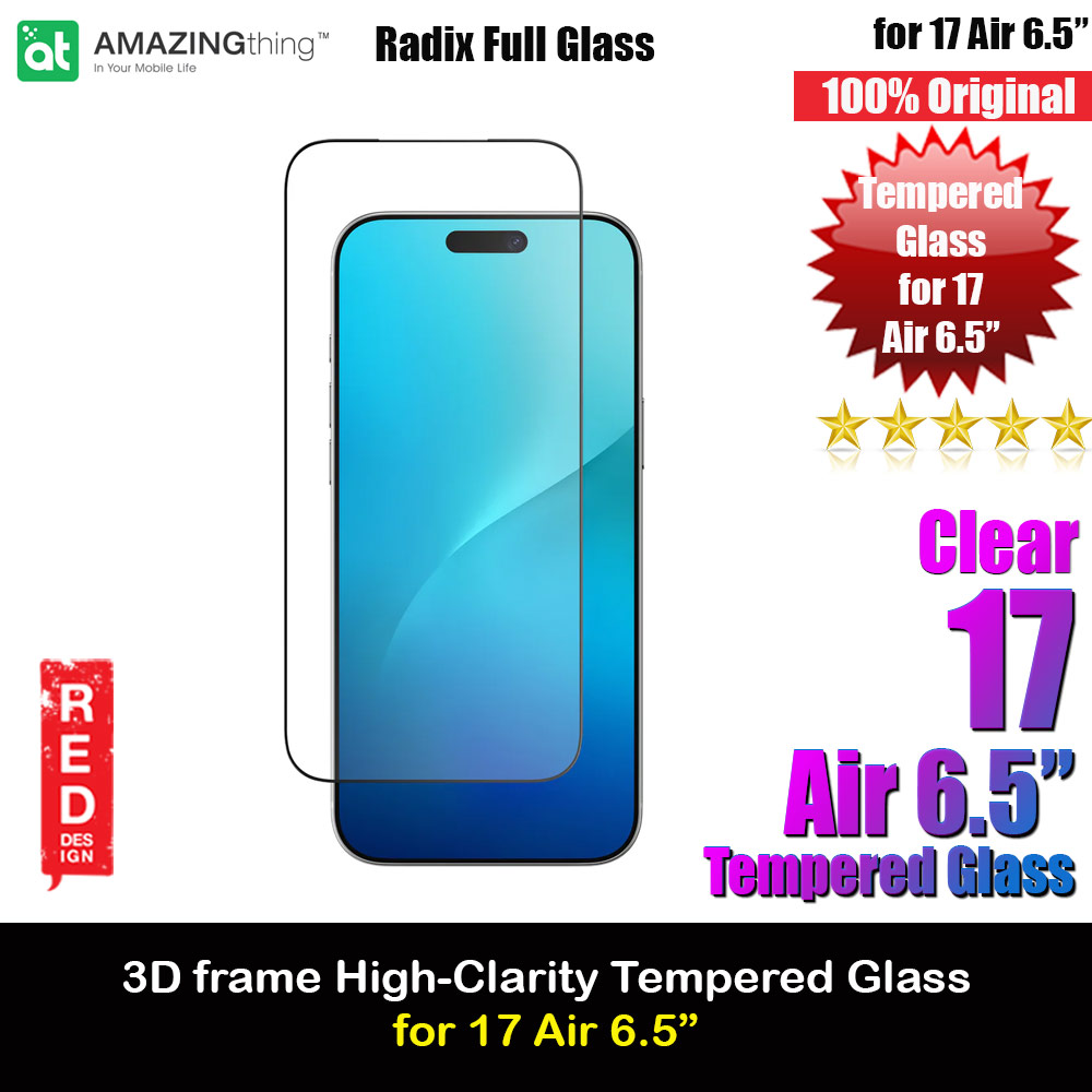 Amazingthing Radix Full Glass 3D Frame Tempered Glass for iPhone 17 Air 6.5 (Ultra Clear)