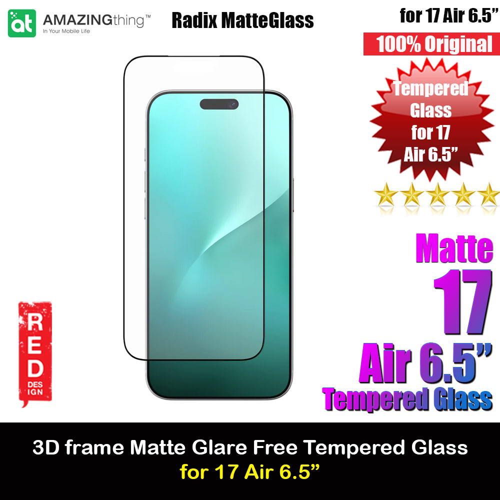 Amazingthing Radix Matte Anti Glare Full Glass 3D Frame Tempered Glass for iPhone 17 Air 6.5 (Matte)