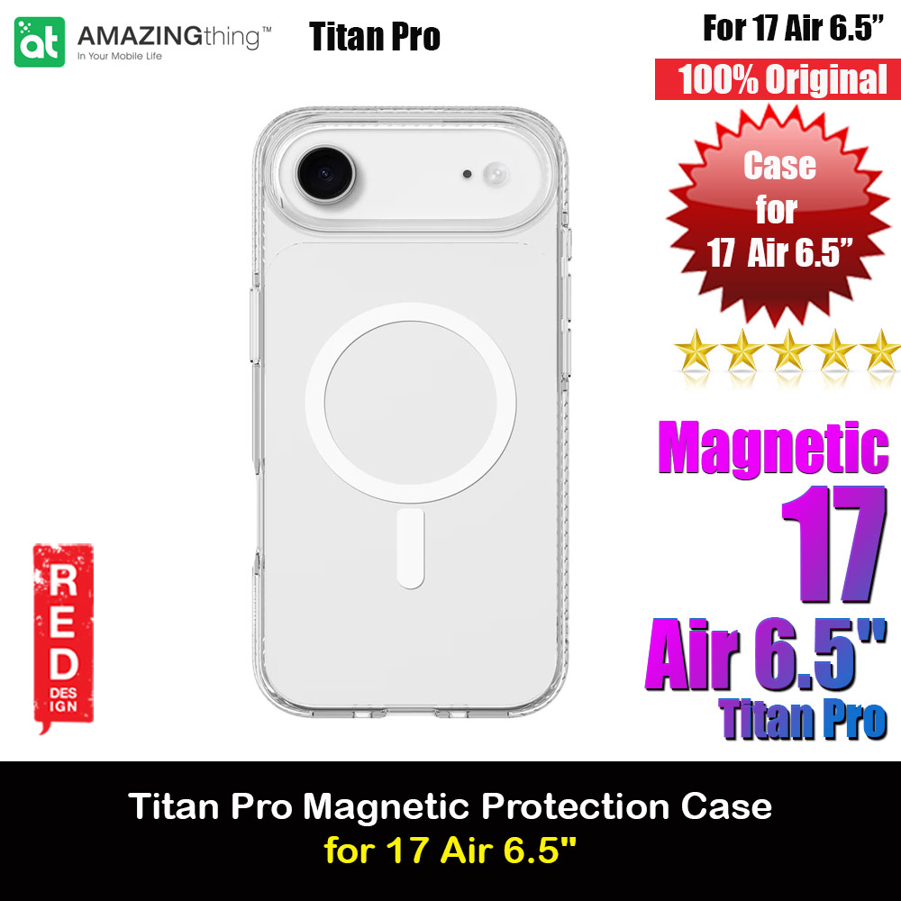 Amazingthing Titan Pro Magnetic Drop Protection Case for iPhone 17 Air 6.5 (Clear)