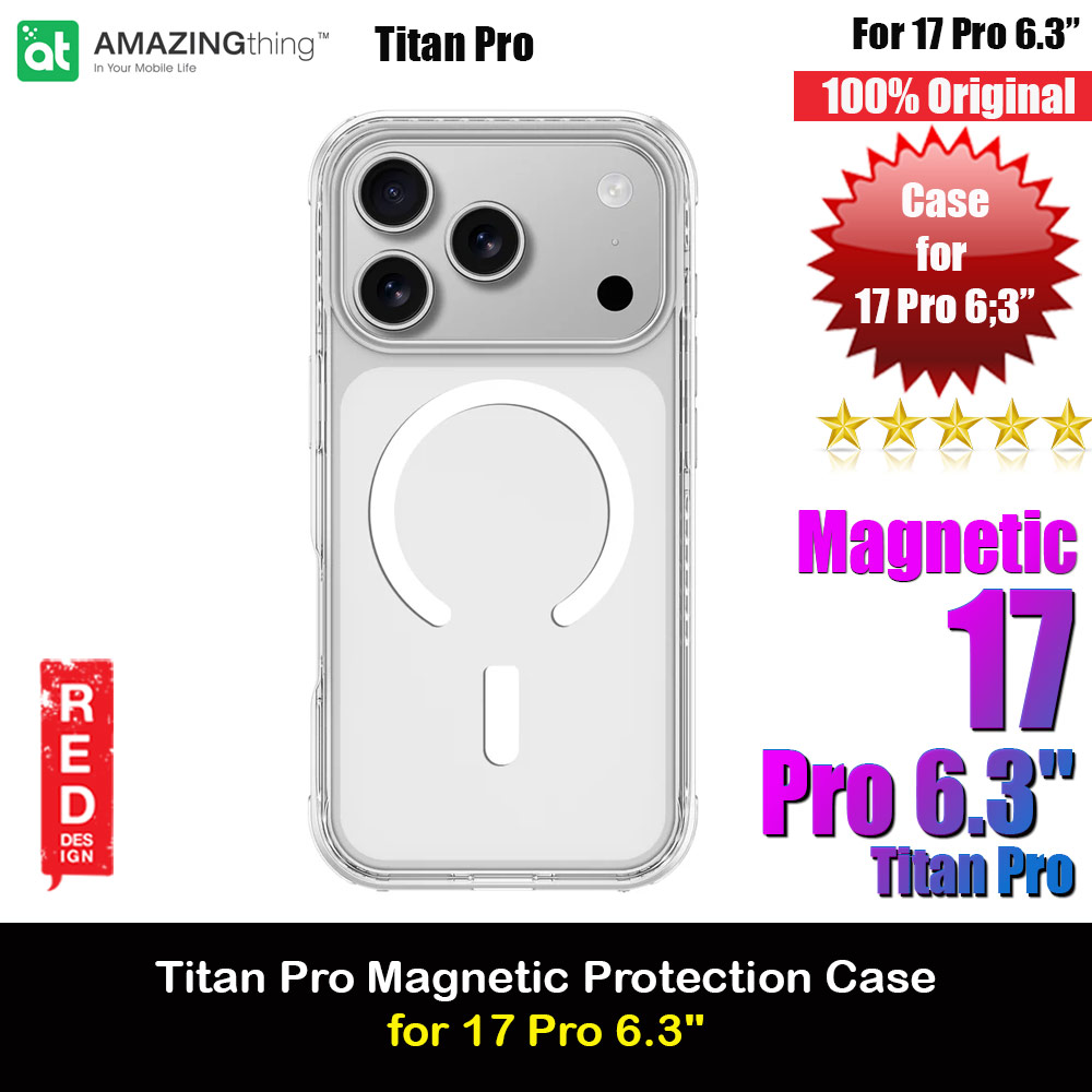 Amazingthing Titan Pro Magnetic Drop Protection Case for iPhone 17 Pro 6.3 (Clear)