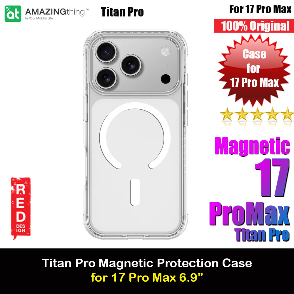Amazingthing Titan Pro Magnetic Drop Protection Case for iPhone 17 Pro Max 6.9 (Clear)