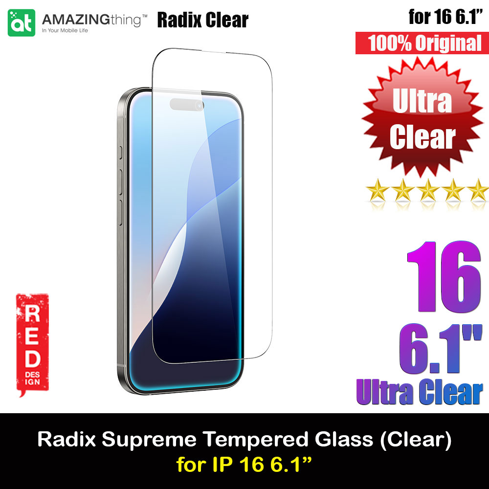Amazingthing Radix Supreme Fully Covered Tempered Glass for iPhone 16 6.1 (Ultra Clear)