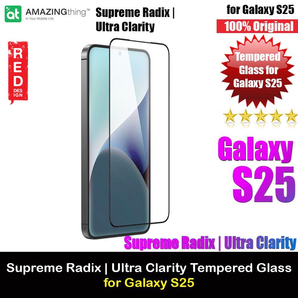 Amazingthing Galaxy S25 Tempered Glass Screen Protector Supreme Radix Ultra Clarity (Clear)
