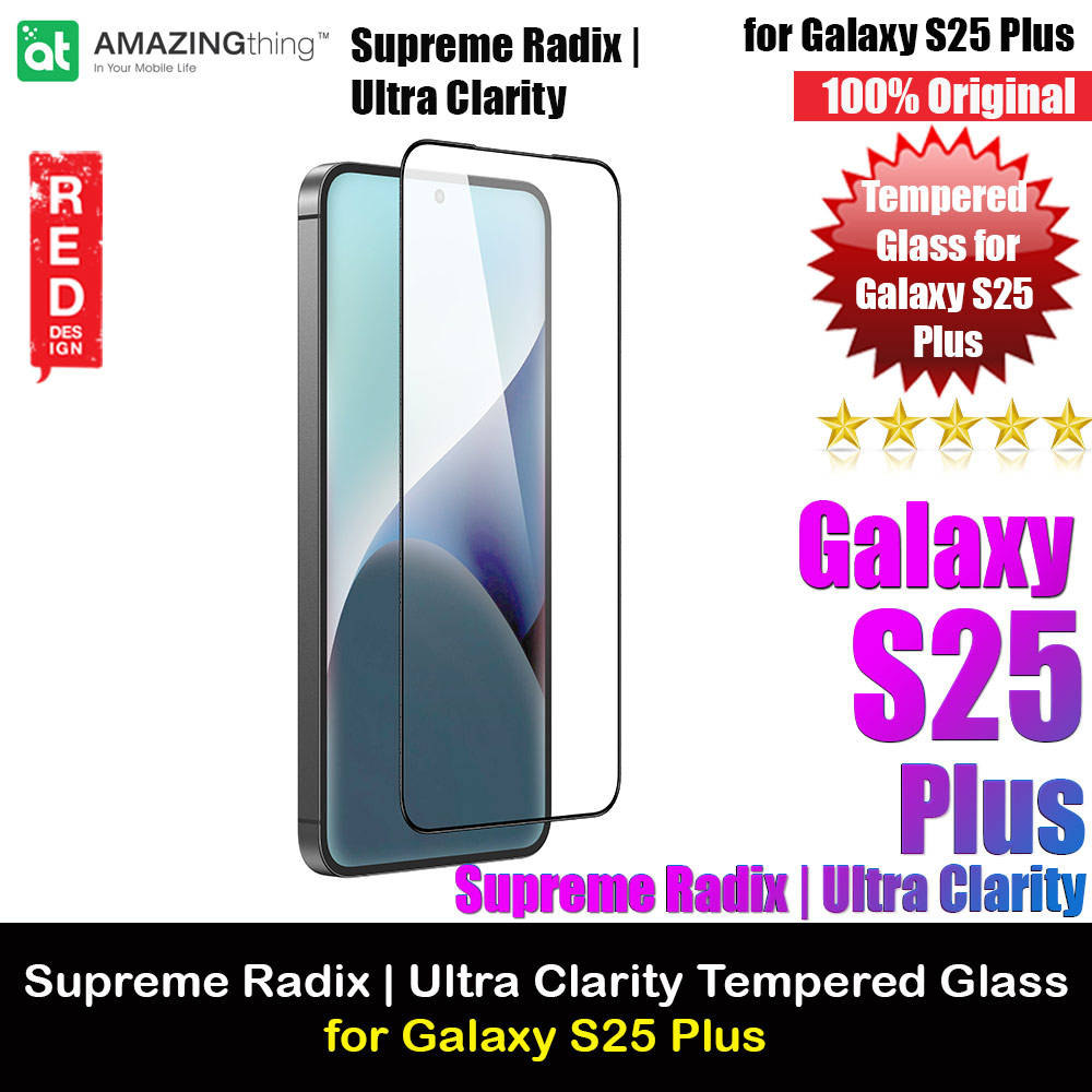 Amazingthing Galaxy S25 Plus Tempered Glass Screen Protector Supreme Radix Ultra Clarity (Clear)
