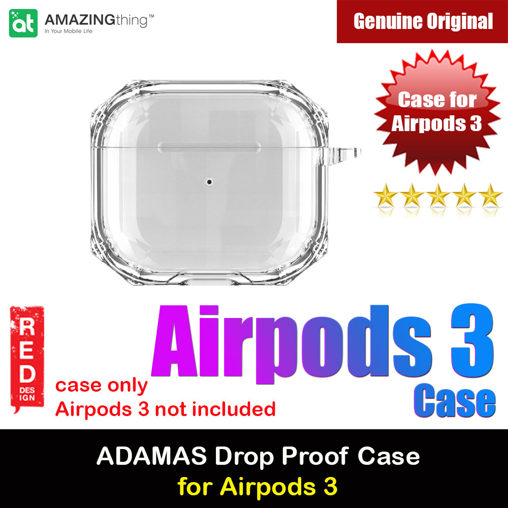 Amazingthing Adamas Antibacterial Drop Proof Case for Airpods 3 Case (Clear)