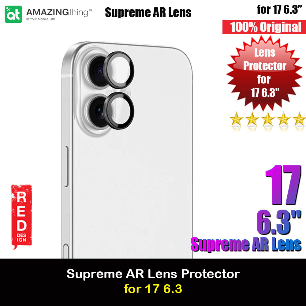 Amazingthing Supreme AR Lens Glass Aluminum Tempered Glass Lens Protector for iPhone 17 6.3  (2PCS Black)