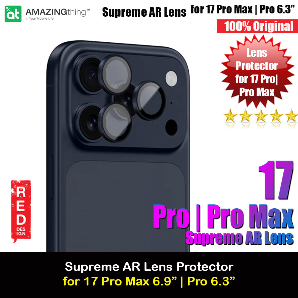 Amazingthing Supreme AR Lens Glass Aluminum Tempered Glass Lens Protector for iPhone 17 Pro 6.3 iPhone 17 Pro Max 6.9 (3PCS Blue)