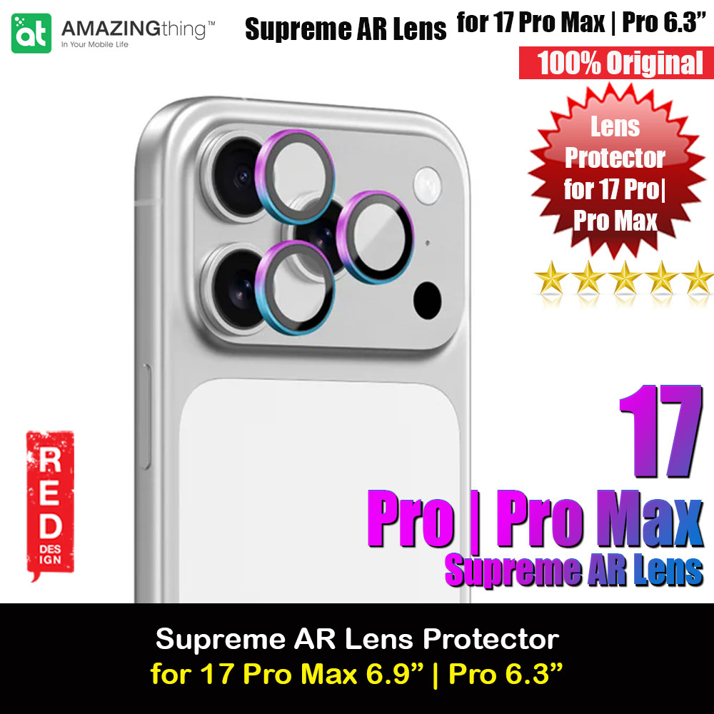 Amazingthing Supreme AR Lens Glass Aluminum Tempered Glass Lens Protector for iPhone 17 Pro 6.3 iPhone 17 Pro Max 6.9 (3PCS Rainbow)
