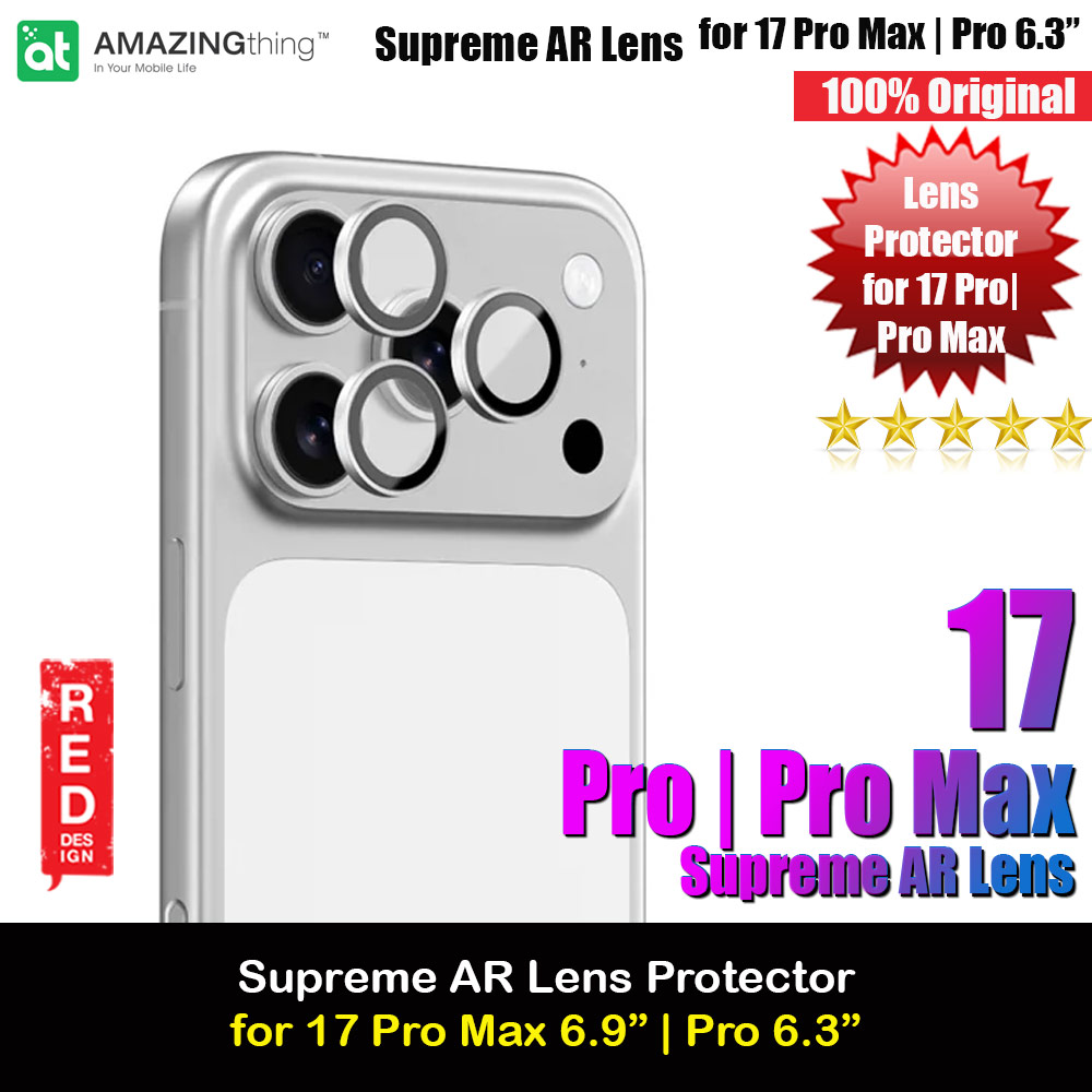 Amazingthing Supreme AR Lens Glass Aluminum Tempered Glass Lens Protector for iPhone 17 Pro 6.3 iPhone 17 Pro Max 6.9 (3PCS Silver)