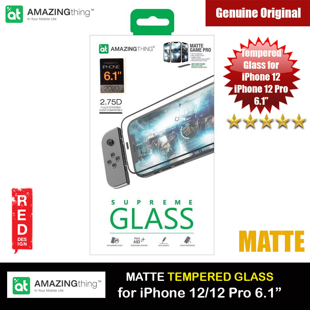 AMAZINGThing Supreme Glass 2.75D Matte Game Pro Gaming Anti Finger Print Tempered Glass for iPhone12 iPhone 12 Pro 6.1 with dust filter (Matte)