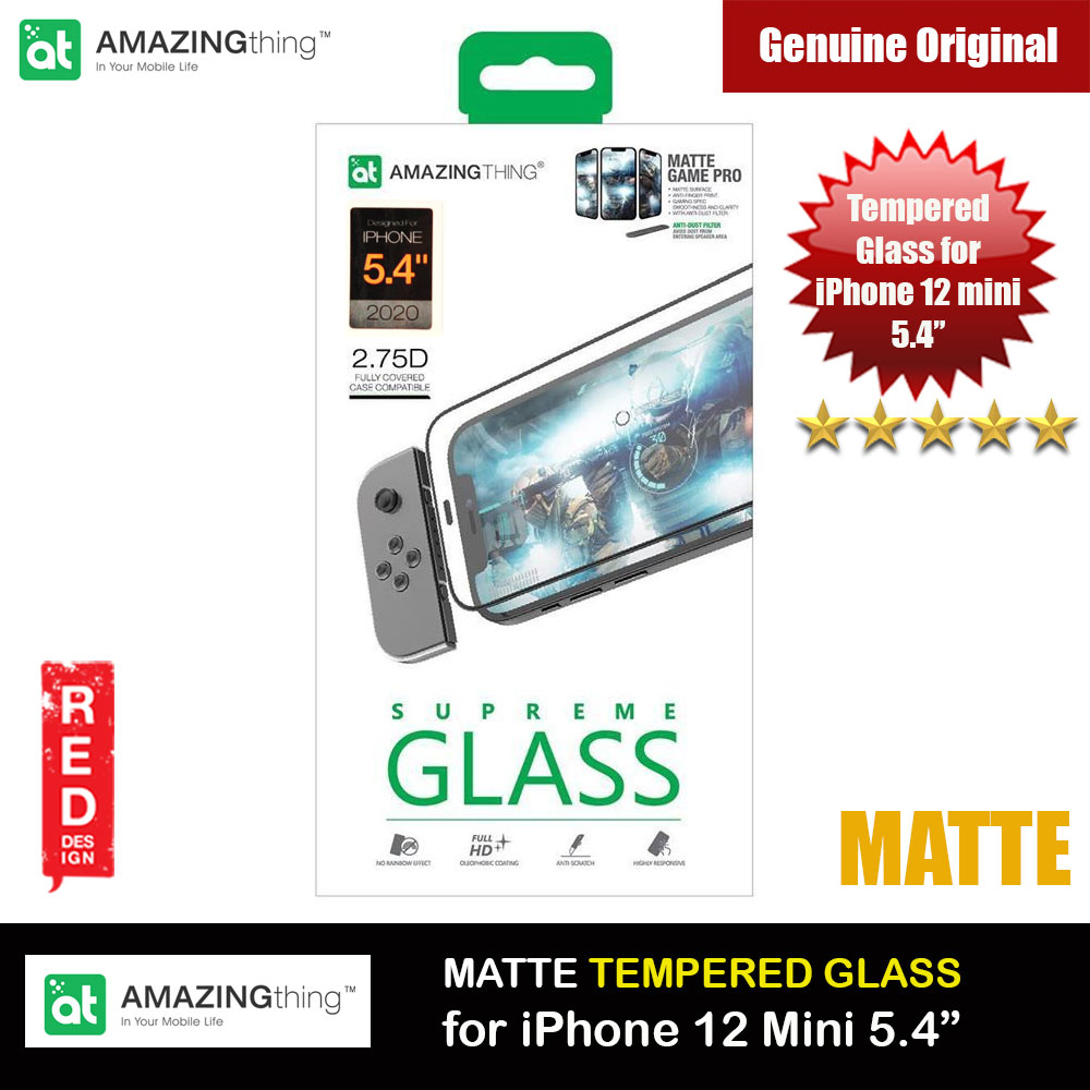 AMAZINGThing Supreme Glass 2.75D Matte Game Pro Gaming Anti Finger Print Tempered Glass for iPhone12 Mini 5.4 with dust filter (Matte)