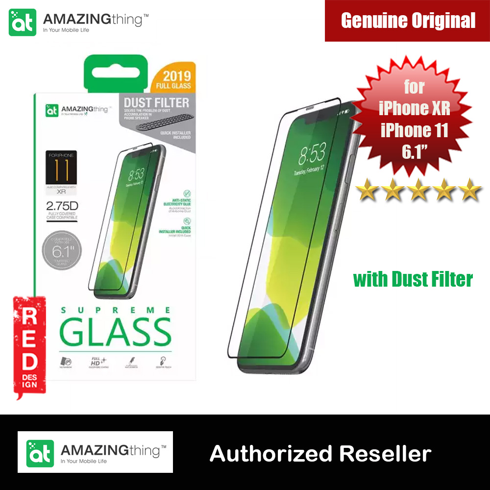 AMAZINGThing Supreme Glass 2.75D Tempered Glass for iPhone XR iPhone 11 6.1 with dust filter
