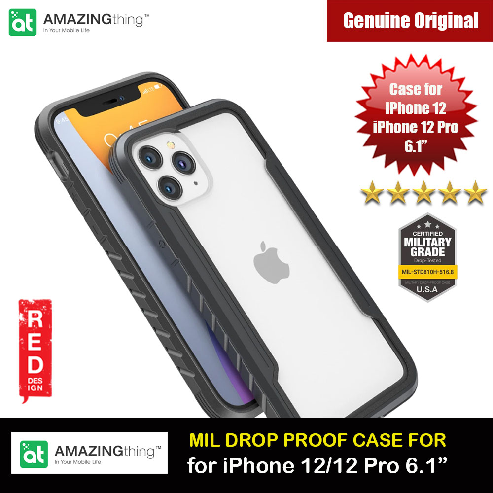 Amazingthing Military Drop Proof Case for iPhone 12 iPhone 12 Pro 6.1 (Silver)