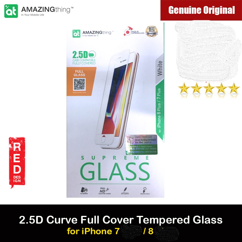 AMAZINGThing Supreme Glass 2.5D Tempered Glass for iPhone 7 iPhone 8 (White)