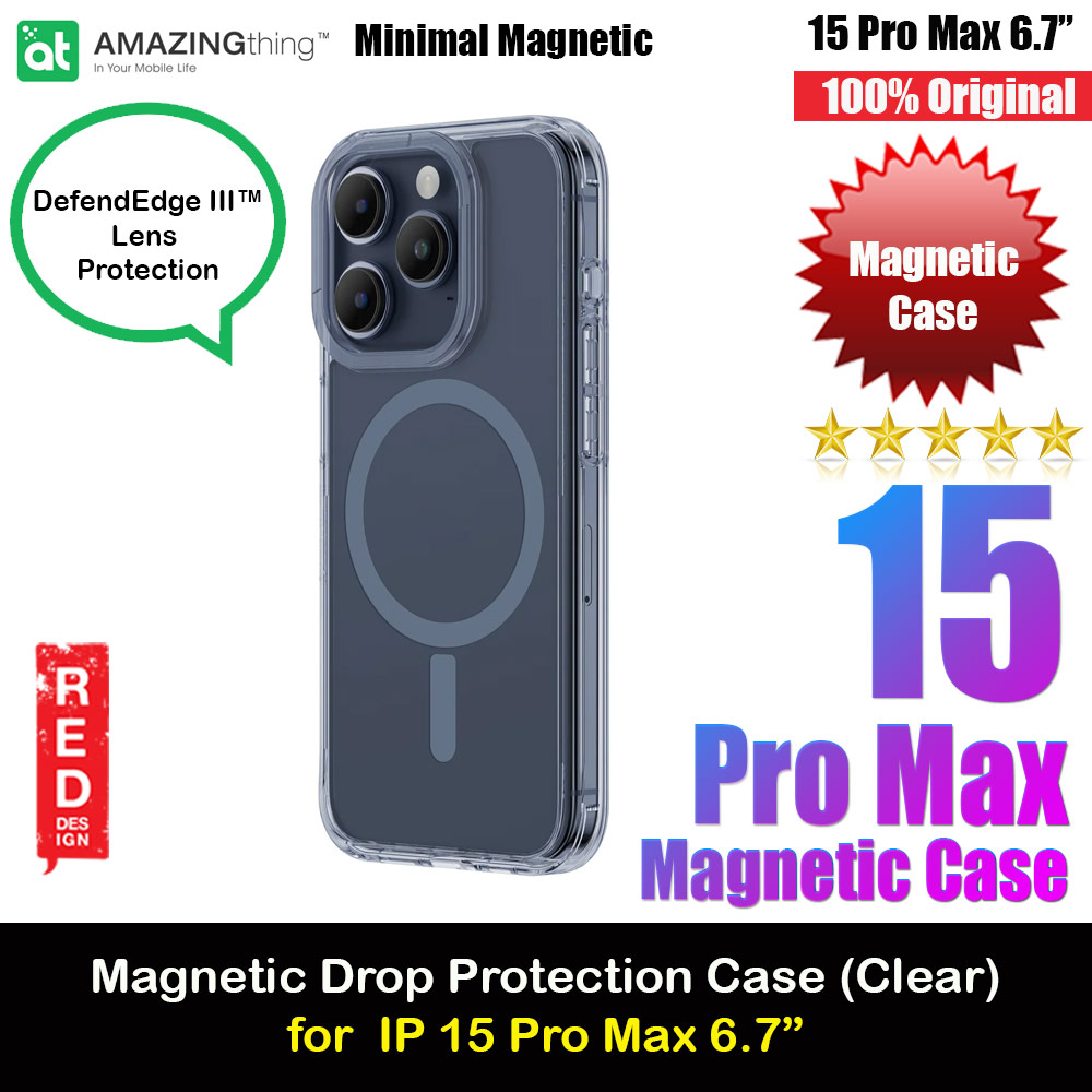 Amazingthing Minimal Magnetic Slim Protection Case for iPhone 15 Pro Max 6.7 (Dark Blue)