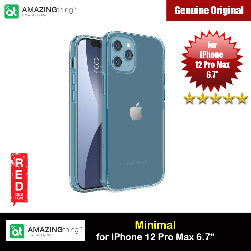 Amazingthing Minimal Military Drop Proof Slim Case with antimicrobial for iPhone 12 Pro Max 6.7 (Blue)