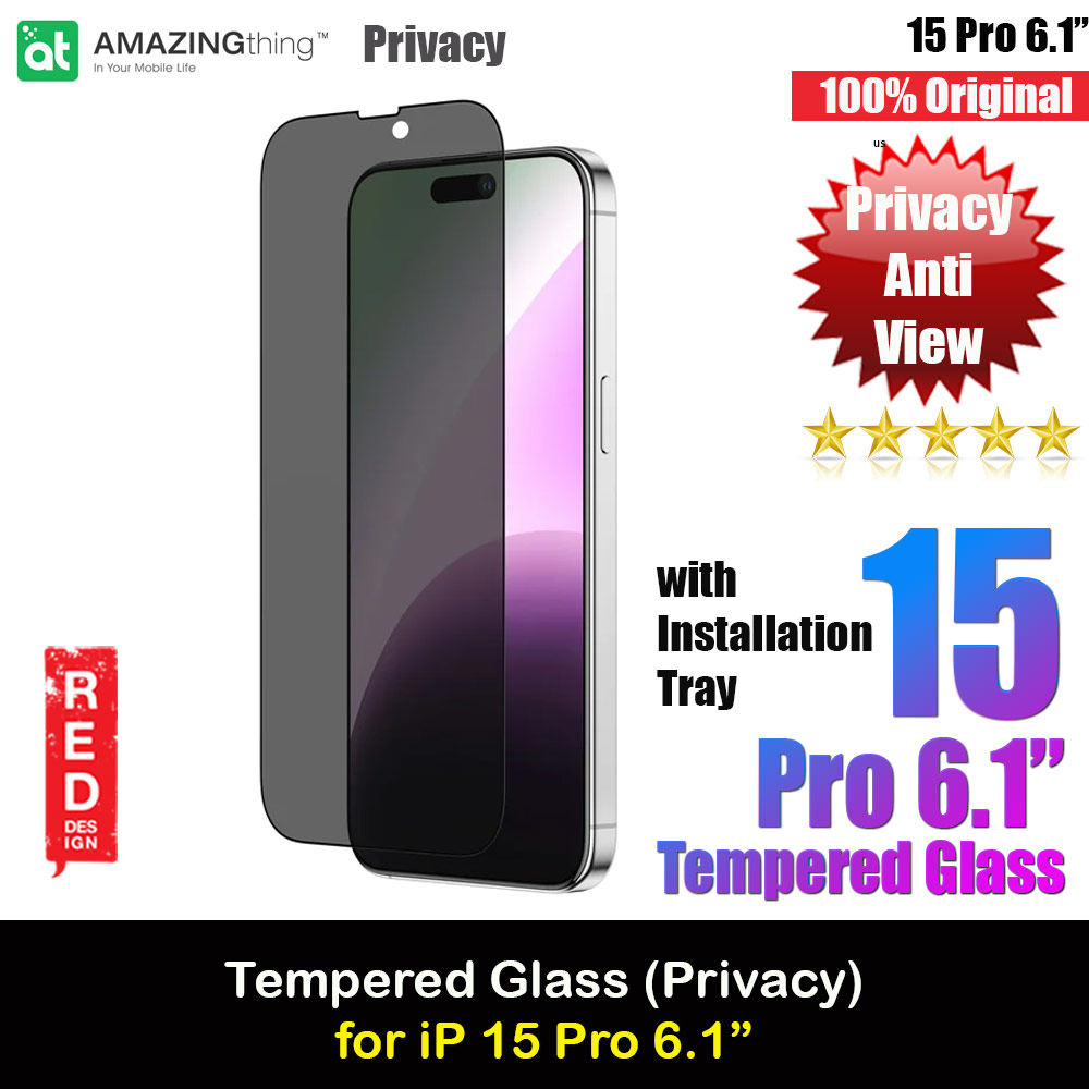 Amazingthing Radix Privacy Fully Covered Tempered Glass for iPhone 15 Pro 6.1 (Anti View)